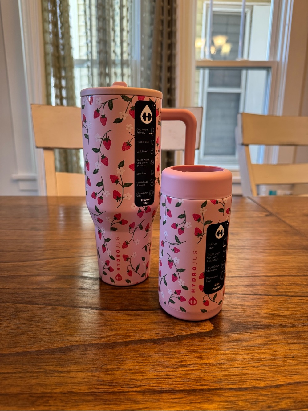 HydroJug Pink Strawberry 32oz Traveler & 12oz Slim